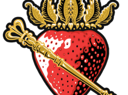 Golden Strawberry Strain Logo Illustration